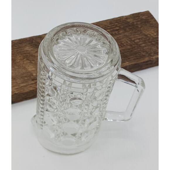 Vtg Cane & Button Pressed Glass Federal Windsor Pint Milk Juice Pitcher Clear9+ - Picture 5 of 5